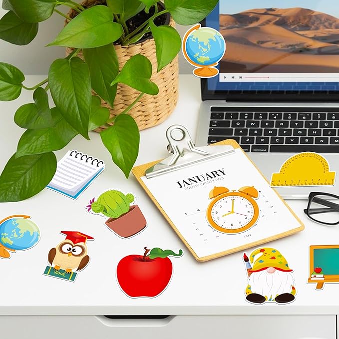 Back to School Sticky Notes,240 Pages Cute Back to School Self Adhesive Memo Pad Apples Owls School Bus Pencil Ruler Blackboard Design Sticky Notepad Notes Memo Pads for Home,School,Office-12 Designs