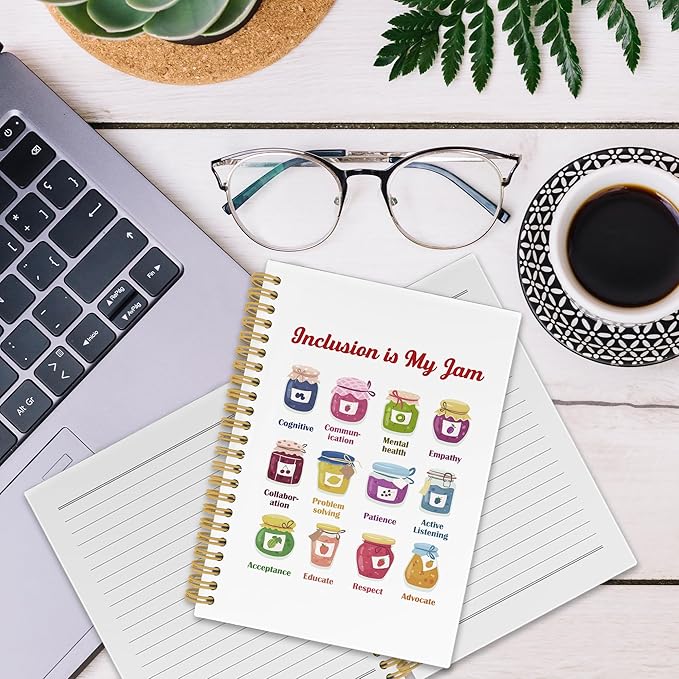 Mental Health Spiral Notebook, Neurodiversity Autism Awareness Journaling Notebooks for Teacher, Autism Accept Hardcover Journals for Office 160 Pages 5.5 x 8.3 Inch, Gifts for Autistic Adults