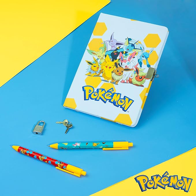 Pokemon Journal Set for Kids Teens Diary with Lock or Notebook with Pen Secret Diary School Supplies Pikachu Cute Stuff Gifts for Kids(Notebook/Set)