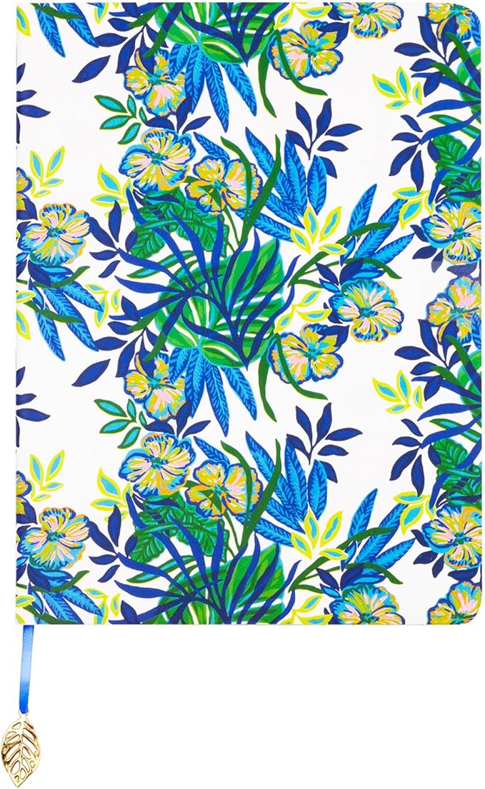 Lilly Pulitzer Journal with Charm Bookmark, Hardcover Lined Notebook with 160 Pages, 6" x 8", The Hottest Spot