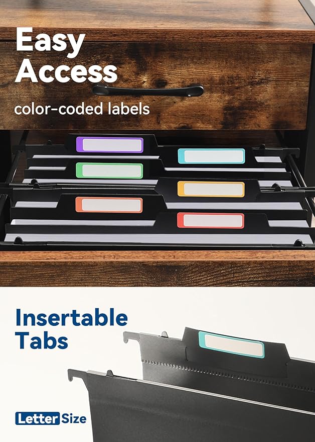 Plastic High Capacity Hanging File Folders, 4" Expanding Pocket with Movable Dividers, Heavy Duty for Filing Cabinet, Insertable Tabs, Letter Size - 6 Pack