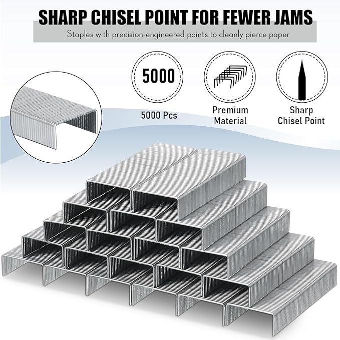 Yahenda 10 Pieces Staplers Bulk with Staples 20 Sheet Capacity Black Compact Desktop Heavy Duty Stapler for Desk Office School