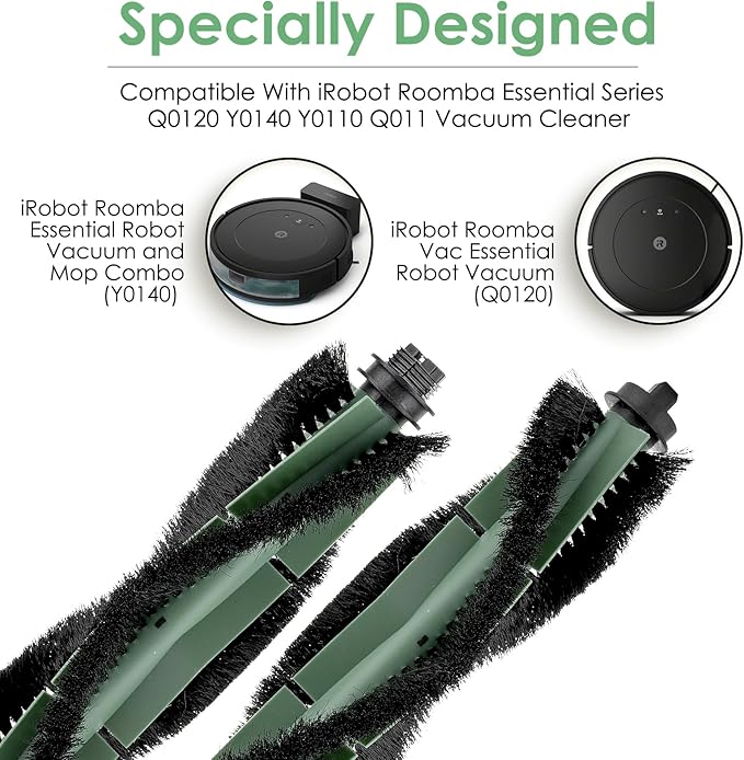(2 Pack) Roomba 104 Replacement Roller Brushes for iRobot Roomba 104, 105 Vac, 105 Combo, Vacuum 2 Essential Robot Q0520, Combo Essential Y0140 Y0110 Accessories Roller Brush