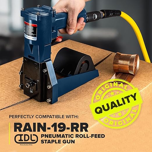 IDL Packaging Heavy Duty Staples Roll - 1 1/4" x 5/8" x 0.07" (1 Box, 1000 pcs) - Non-Rusting Stainless Steel - Industrial Stapler Box