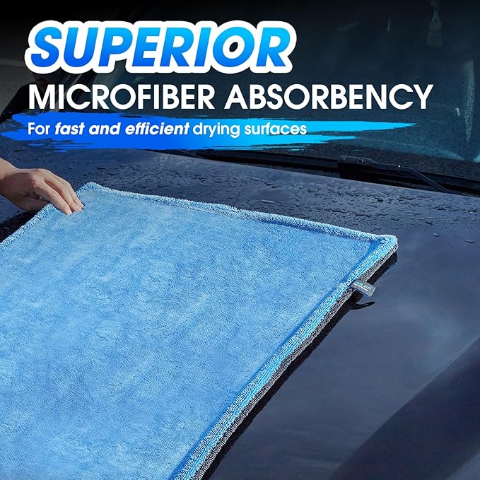 BMLEI Car Drying Towel,48"x24" Extra Large Twisted-Loop Car Detailing Towel,1300GSM Super Absorbent, Streak Free Microfiber Cleaning Cloth for Cars, Trucks,Full-Sized SUVs