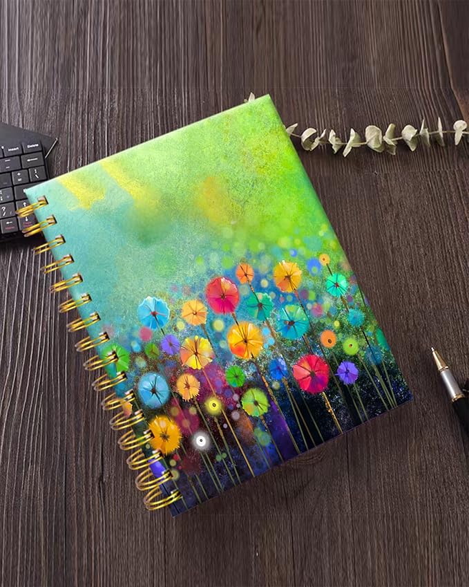 iampanda Spiral Journal Notebook,Strong Twin-Wire Binding with Premium Paper for Girl Women,60 Sheets A5 College Ruled Notebook/Journal,Perfect for School Office Home Gifts,Watercolor Nature Landscape