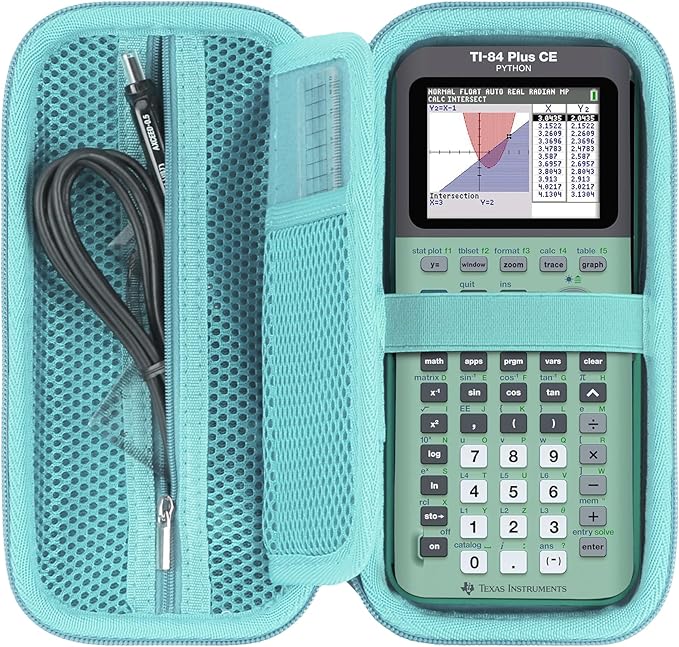 Hard Case Replacement for Texas Instruments TI-84 Plus CE/TI-84 Plus/TI-Nspire CX II CAS/TI-Nspire CX II/TI-83 Plus/TI-89 Titanium/TI-85 / TI-86 Color Graphing Calculator (Mint Green Case)