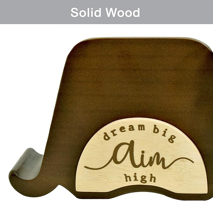 I'm Wood Multipurpose Eyeglass Phone Pen & Pencil Holder Stand Stationery Desk Organizer Accessories, For Home Office Desktop Decor Birthday Graduation Gifts “Dream Big Aim High” (Dog)