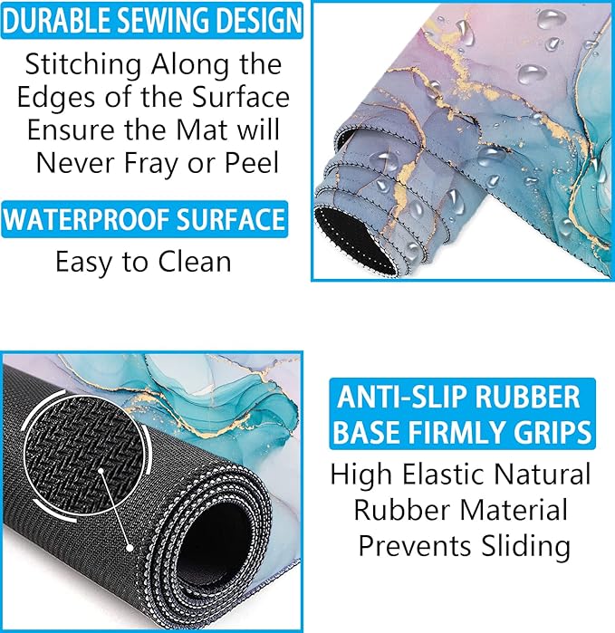 LATEEFAH Desk Mat, Mouse Pad with Wrist Rest, 4-in-1 Large Mouse Pads for Desk, Ergonomic Mouse Pad and Keyboard Wrist Rest Gaming Keyboard Mat for Office, Home