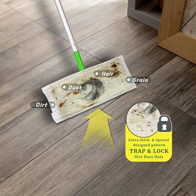 UKEENOR Dry Mop Refills 150 Counts Disposable Dusting Cloths Dry Sweeping Refills Dry Duster Cloths Mop Pads Floor Cloth Refills Electrostatic Cloths 7.8"x11.8" Extra Thick Box Packing