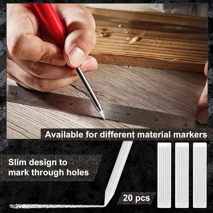 Zhehao 120 Pieces 2.8 mm Carpenter Pencils Lead Refills HB Refill for Construction Pencils Refills Mechanical for Writing Drawing Drafting Woodworking Construction (White)