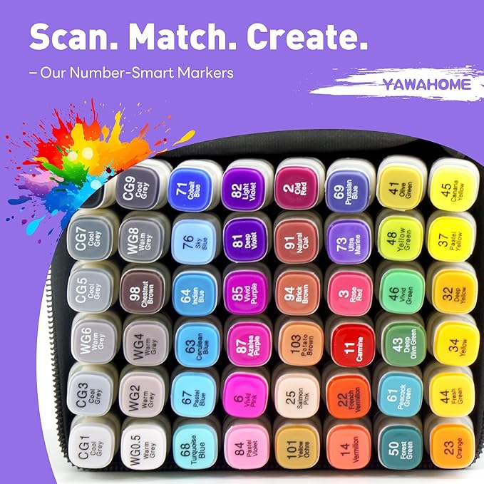 48 Colors Alcohol Markers Set: Dual Tip Art Marker for Adult Coloring Books Professional Permanent Blending Chisel&Fine Marker Pens Artist Sets for Drawing Painting Sketching Illustration Kids Gifts