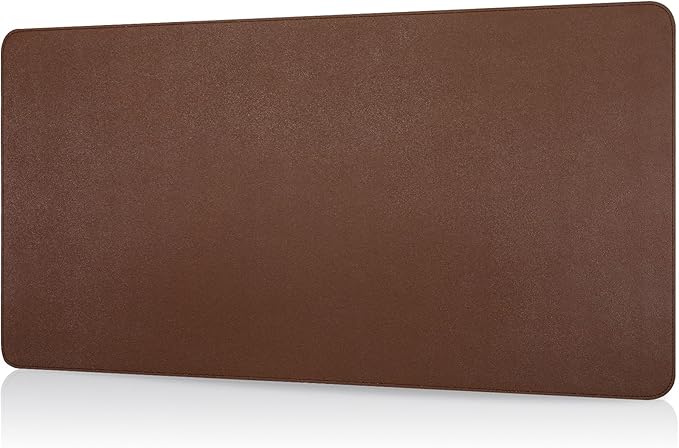Desk Mat, Dual-Sided Desk Pad, Large Mouse Pad for Desk, Natural Cork & PU Leather Non-Slip Waterproof Desk Mats for Office and Home (Brown, 31.5" x 15.7")