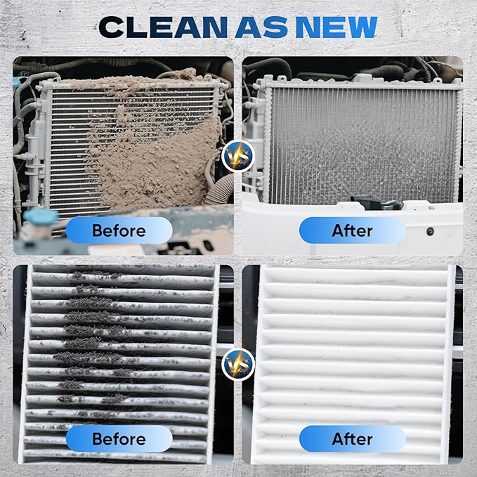 Sakerplus Cleaning Wand, 24'' Portable Radiator Cleaning Tool,High Pressure Radiator Flush and Cleaner Tool with 2 Quick Coupler, Fit for Cars Truck, RV