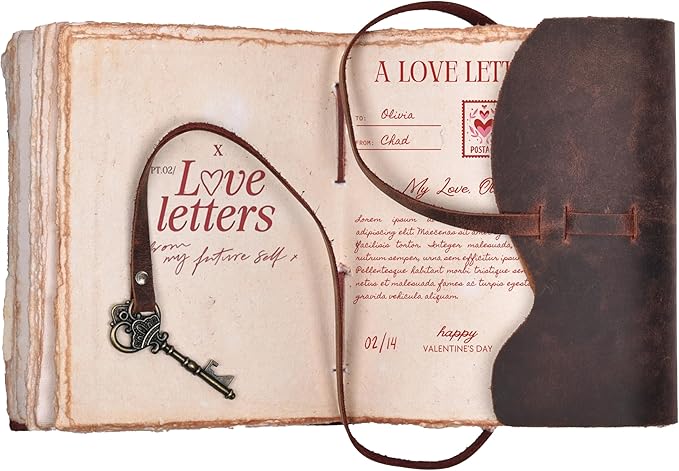 LEATHER VILLAGE Vintage Leather Journal – 200 Handmade Vintage Deckle Edge Paper – Leather bound Journal For Women Men – Vintage Key Closure - Book of Shadows - 13X8 inches - Fuchsia