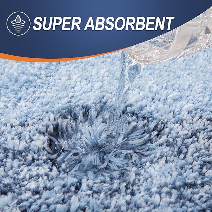 OLANLY Bathroom Runner Rugs 47x17, Extra Soft Absorbent Microfiber Bath Rugs, Rubber Backing, Quick Dry, Machine Washable Bath Mats for Bathroom Floor, Tub and Shower, Home Decor Accessories, Blue