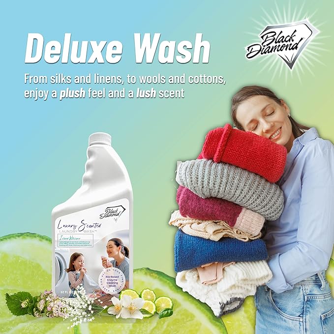 Black Diamond Stoneworks Island Whisper Luxury Scented Laundry Wash, Premium Quality Detergent, Superior Cleaning Performance, Long-Lasting Fragrance, 1 Quart.
