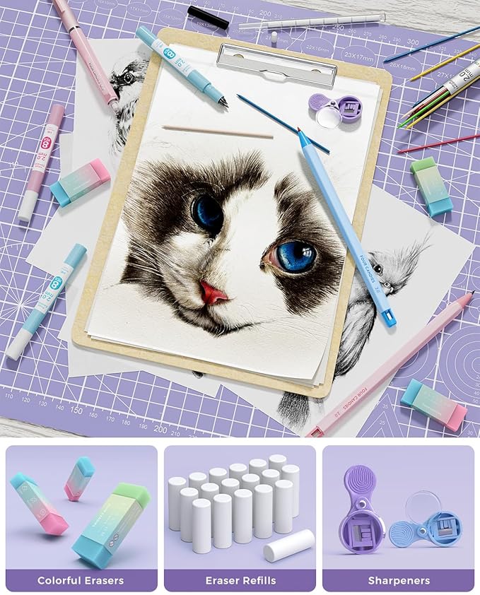 Four Candies 36PCS Aesthetic School Supplies, Mechanical Pencils 0.5mm, 0.7mm, 0.9mm & 2.0mm with 624PCS Lead Refills, Cute Mechanical Pencils for Writing, Drawing & Drafting (Pink)