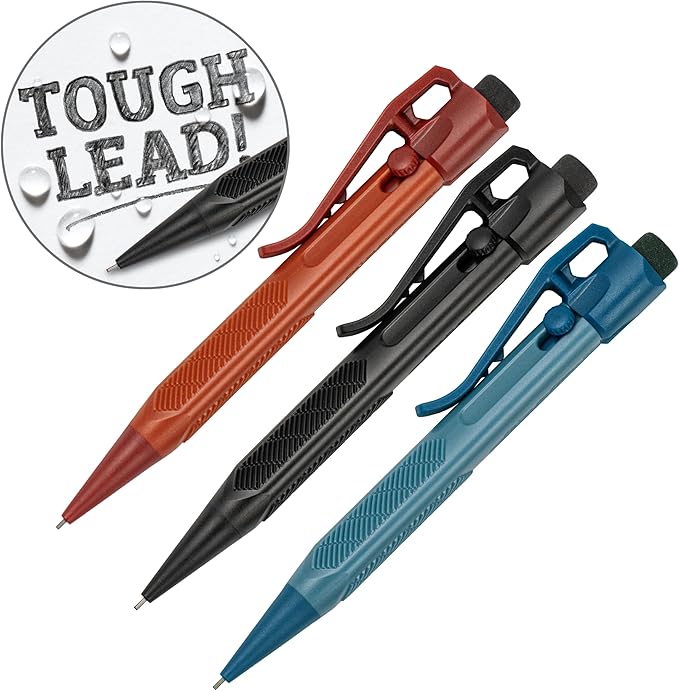 Rite in the Rain Durable Weatherproof Mini Slide-Click Mechanical Pencil, 3 Pack (No. ZED14)
