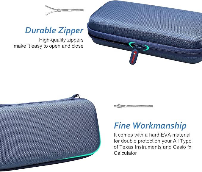Calculator Case Compatible with Texas Instruments TI-84 Plus CE/TI-84 Plus/TI-Nspire CX II CAS/TI-Nspire CX II/TI-83 Plus/TI-89 Titanium/TI-85 / TI-87 Color Graphing Calculator by XANAD (Navy Blue)