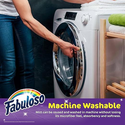 Fabuloso Microfiber Cleaning Mitt, Purple, One Size Fits All - Lint-Free, Scratch-Free Glove for Surfaces and Furniture - Dustless Hand Cloth for Bold & Bright Experience