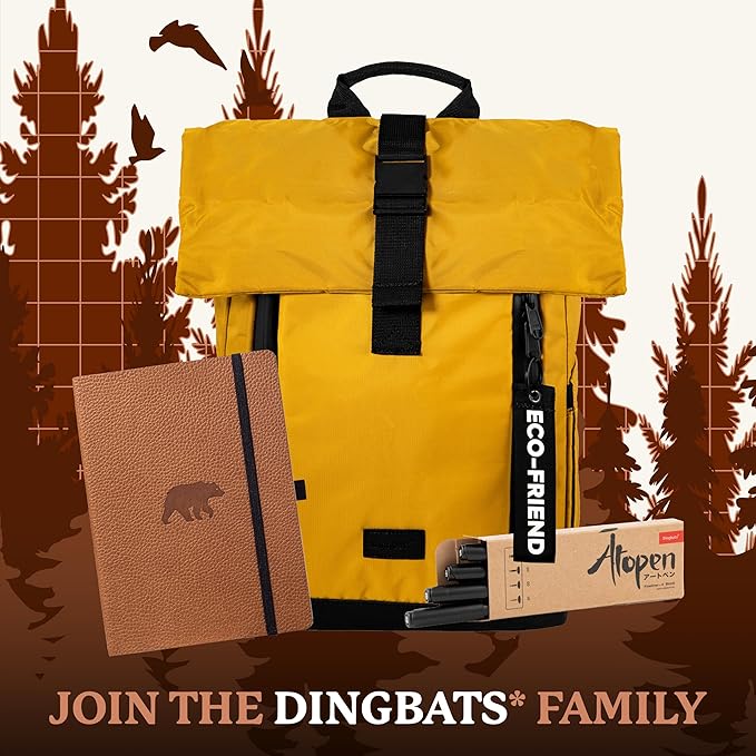 Dingbats* Wildlife Dotted Journal Notebook A5 - Vegan Leather Soft Cover, Ideal for Work, Travel - Pocket, Elastic Closure, Bookmark