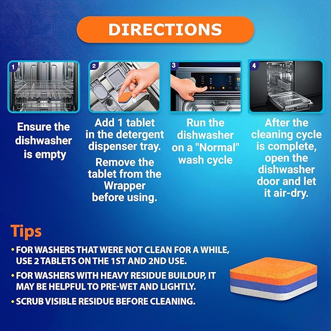 Washing Machine Cleaner Tablets Front Load 28 Pack & Dishwasher Cleaner Deodorizer Descaler Tablets 56 Pack Bundle - 1 Plus Year Supply - Septic Safe Eco Friendly Formula