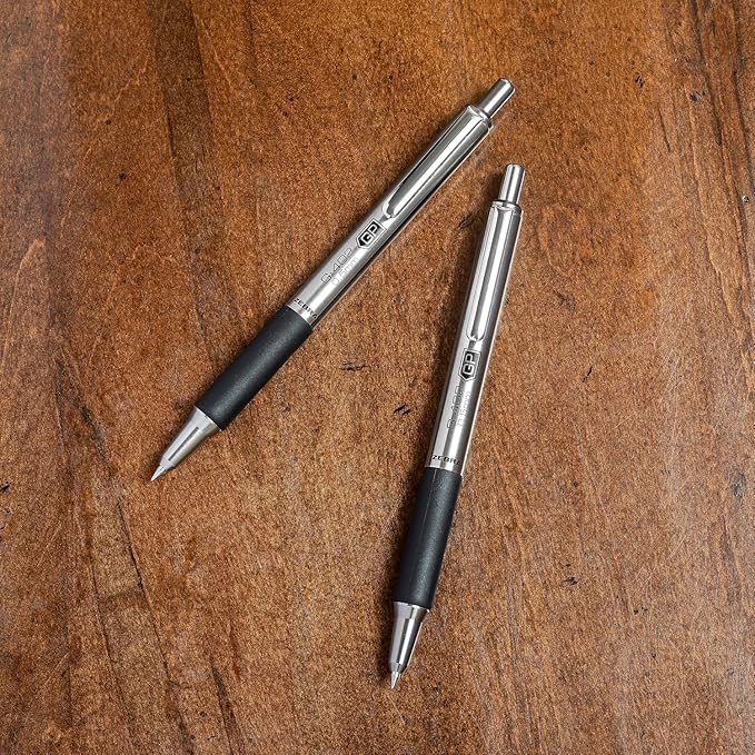 Zebra Pen G-402 Gel Pen 1-Pack, Black Ink, 0.5mm Fine Point, Stainless Steel Barrel, Comfortable Rubberized Grip, Secure Metal Clip, Shirt Pocket-Friendly (49211)