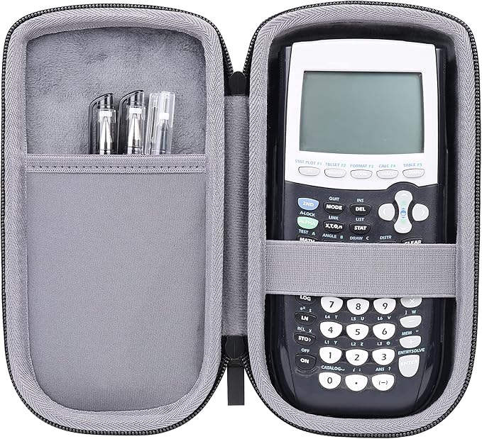 co2CREA Carrying Case for Texas Instruments TI-84 Plus CE Python Enhanced/TI-84/TI-Nspire CX II CAS/TI-Nspire CX II/TI-83 Plus/TI-89 Titanium/TI-85/TI-86 Color Graphing Calculator, Black Case + Logo