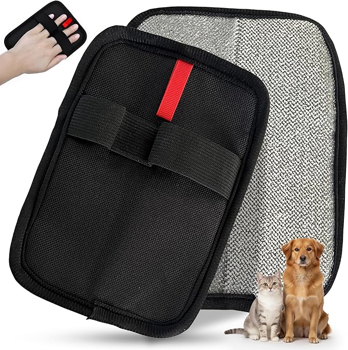 Choodeks electrostatic pet Hair Removal Glove, Reusable The Magic Brush pet Hair Remover, 2-Piece pet Glove Set for Furniture, Clothing, Car Seats, Reusable 2-in-1 Design, 1 Pack