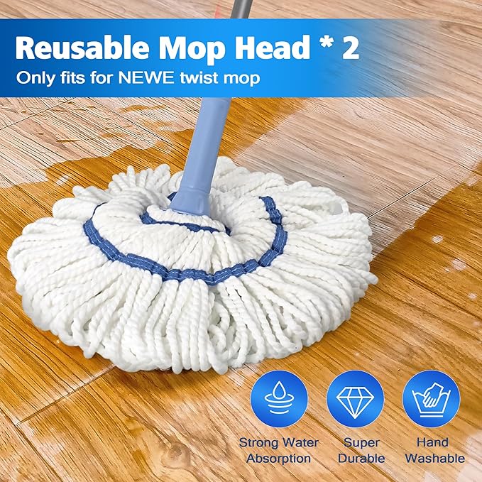NEWE Self Wringing Twist Mop for Floor Cleaning (Mop Head)