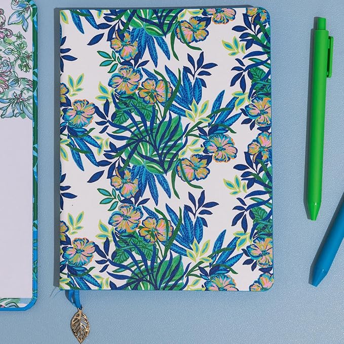 Lilly Pulitzer Journal with Charm Bookmark, Hardcover Lined Notebook with 160 Pages, 6" x 8", The Hottest Spot