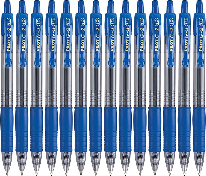 Pilot G2 Premium Gel Roller Pens, Bold Point 1 mm, Blue Ink Pens Bold Point, Pack of 14, - Ideal for School, Journaling, and Office Writing