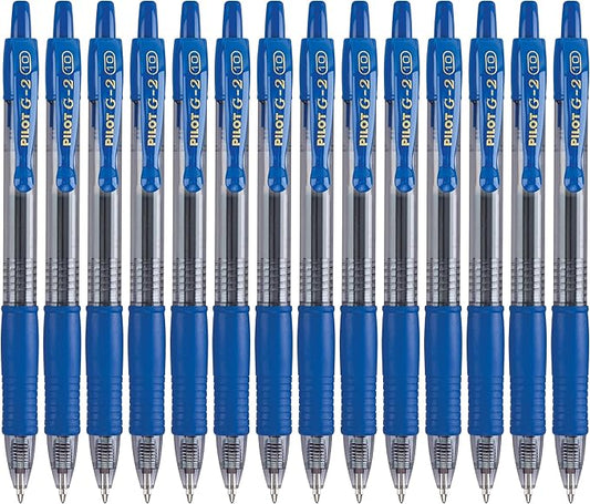 Pilot G2 Premium Gel Roller Pens, Bold Point 1 mm, Blue Ink Pens Bold Point, Pack of 14, - Ideal for School, Journaling, and Office Writing