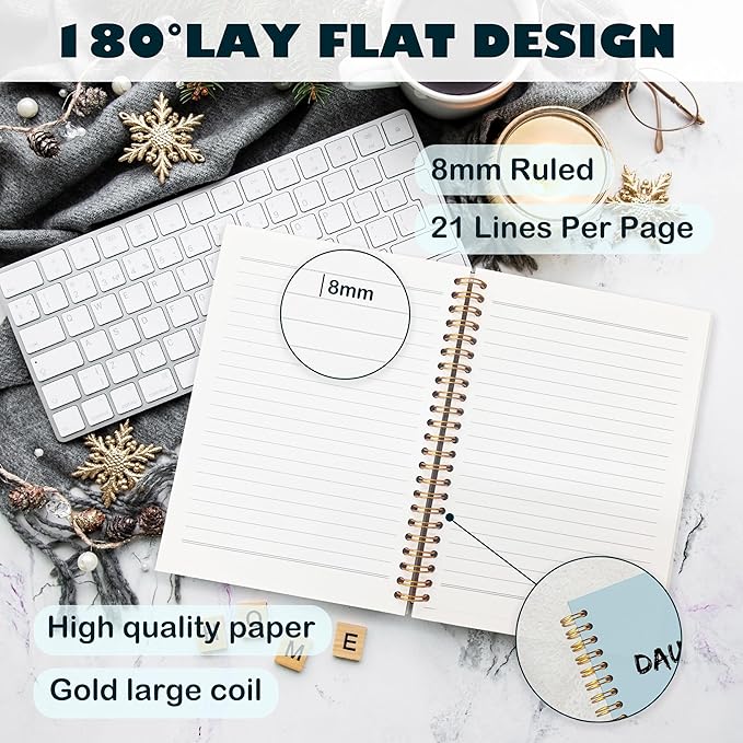 BearCake Prayer Journal for Woman,Christian Bible Journal,Christian Gifts for Women, Bible Notebooks for Note Taking, Daughter of the King,Spiral bible Notebook 5.5x8.3 Blue