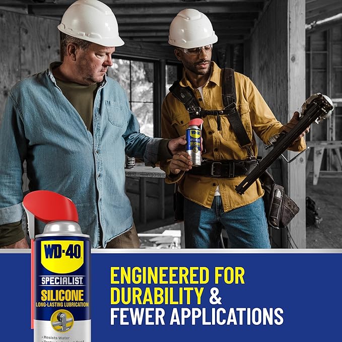 WD-40 Specialist Silicone Lubricant with Smart Straw Sprays 2 Ways, Twin-Pack, 11 OZ