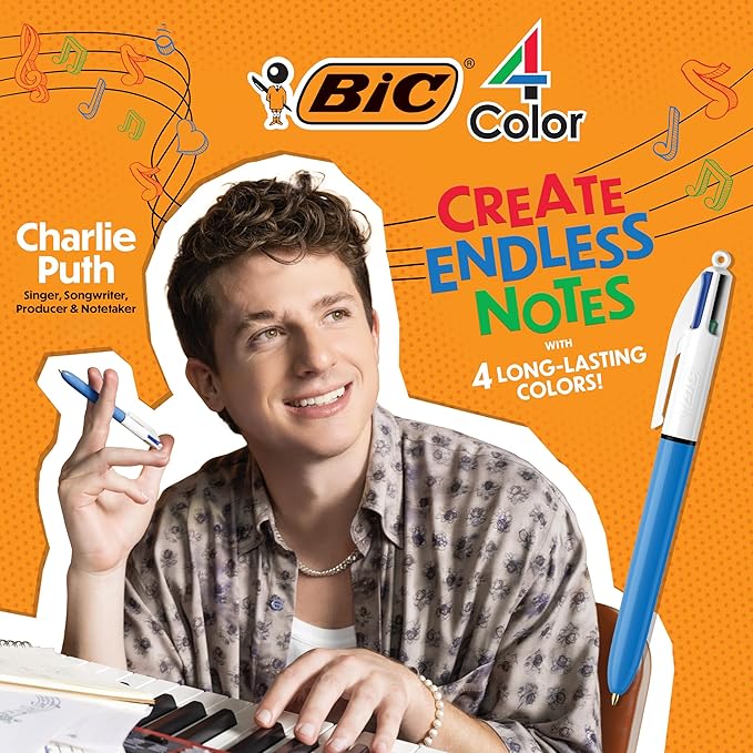 BIC 4-Color 3+1 Retractable Ballpoint Pen with Red, Blue, Black Ink and 0.7 mm Mechanical Pencil, 1-Count in Assorted Ink