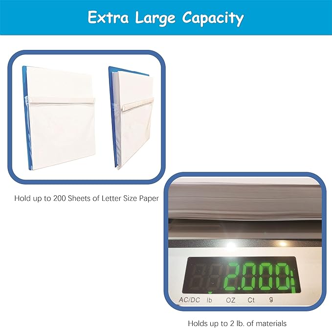 Magnetic Pocket 4 Pack – Self-Adhesive Magnetic Storage Pouch for Documents, Notes & Tools, Strong Magnet Backing for Fridge, Whiteboards, and Metal Surfaces (White 4Pcs)