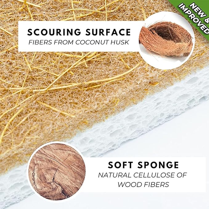 Coconut Fiber Sponges – Natural & Biodegradable. 100% Eco-Friendly