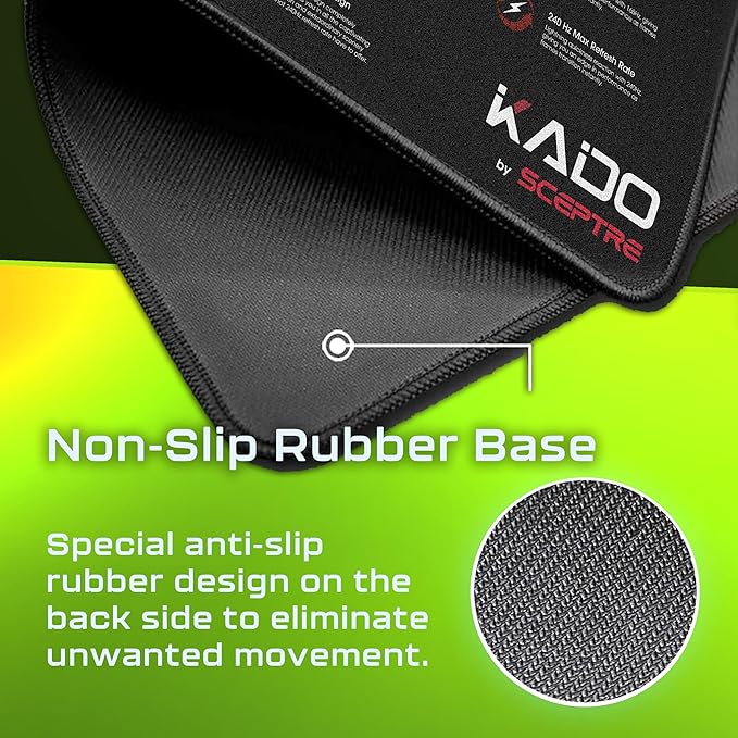 Kado Gaming Mouse Pad Desk Mat with Monitor Feature Icons 31.5x11.8in 800x300mm, Large Mouse Pad for Desk XL Black Anti-Slip Keyboard Pad, Office Desk Accessories for Computer, MacBook, PC and Laptop