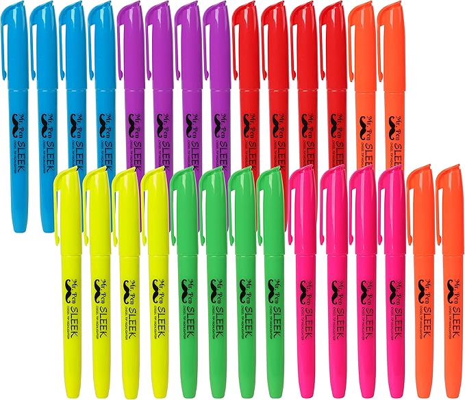 Mr. Pen- Highlighters Assorted Colors, 28 Pack, Chisel Tip, 7 Bright Fluorescent Colors, Quick Dry, Odorless & Non-Toxic Ink