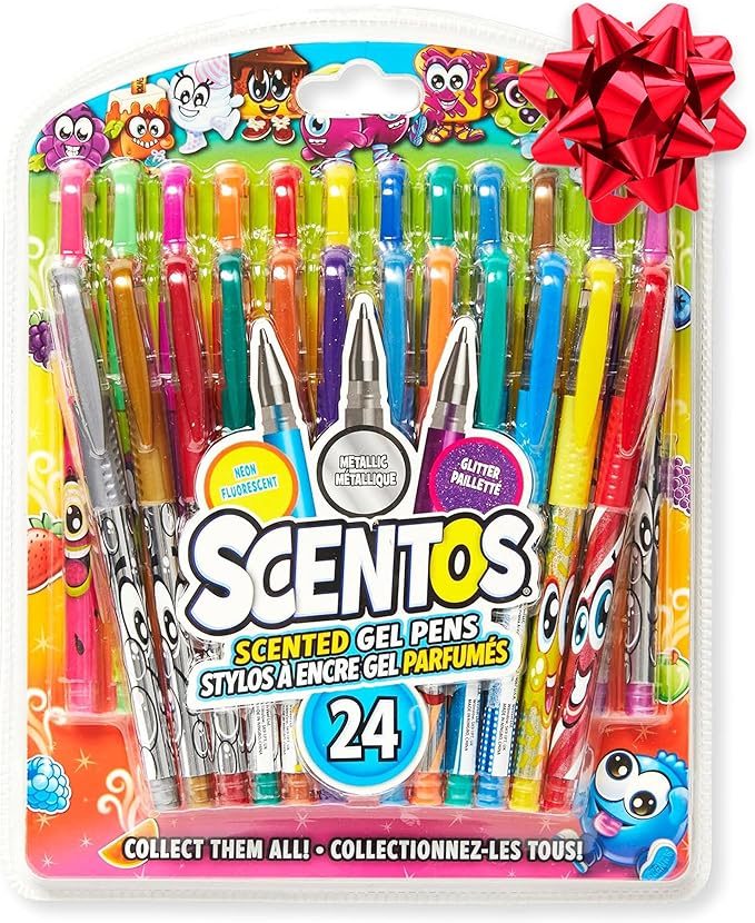 Scentos Scented Gel Pens for Kids - Assorted Colorful Pens - Fine Point Gel Pen Set - For Ages 3 and Up - 24 Count