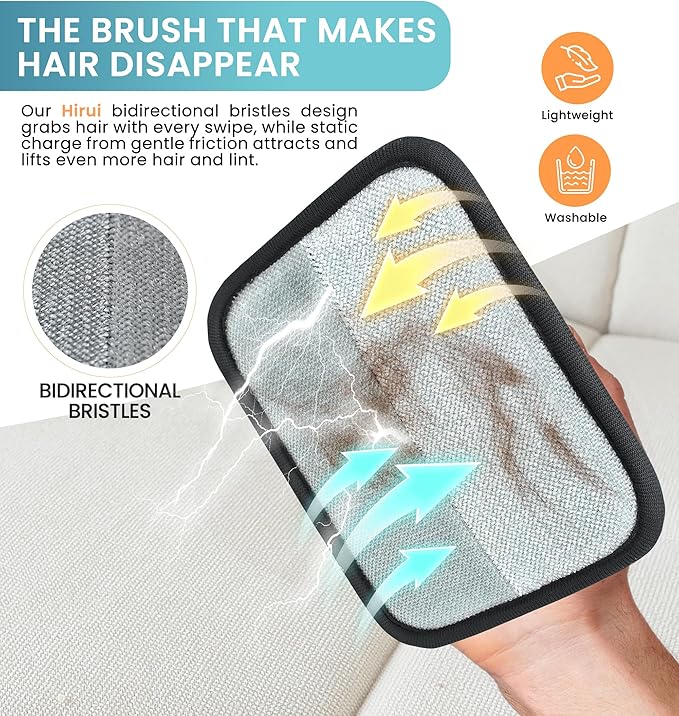 IPTPAS Pet Hair Removal Glove for Cats & Dogs, Electrostatic Fur & Lint Remover for Clothes, Couches, Carpets & Car Seats, Reusable Fur Removal Tool, Upgraded Non‑Slip Pet Hair Remover, 1-Pack
