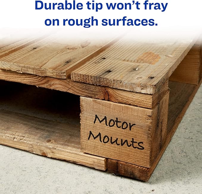 Avery Marks-A-Lot Permanent Markers, Large Desk-Style Size, Chisel Tip, Water and Wear Resistant, 12 Black Markers (98028)