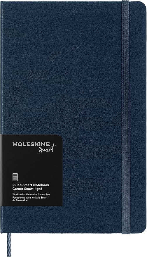 Moleskine Smart Notebook, Large, Ruled, Sapphire Blue, Hard Cover (5 x 8.25)