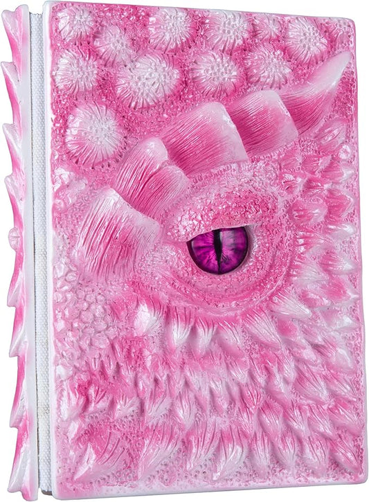 3D Dragon Eye Embossed Journal,Resin Engraving Notebook,Dnd notebook for Dragon Lovers ，Blank Paper,Hardcover Travel Notepad for Writing,Sketchbook,Collection,Gift,Decoration A4 and A5 Size (A5-Rose)