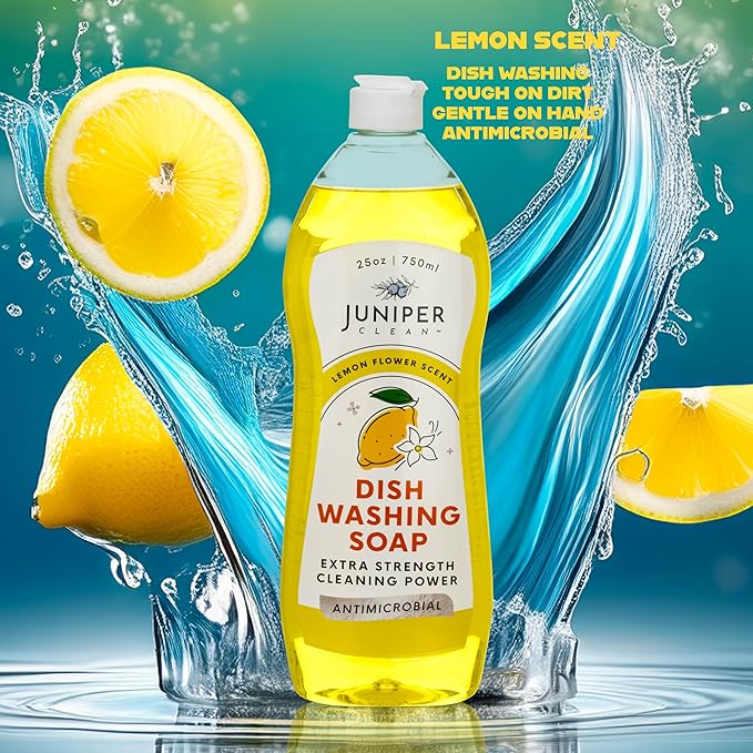Dish Soap, Lemon Scent, Liquid Dish Washing Soap Squeeze Bottle 25 Fl Oz (Pack of 1)