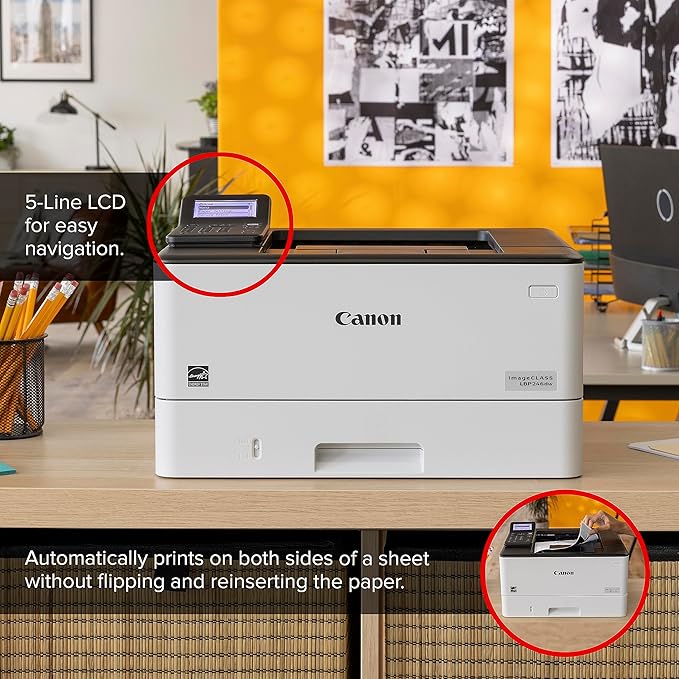 Canon imageCLASS LBP246dw - Monochrome Duplex, Wireless Laser Printer, Single Function, Mobile Ready, with 1 Year Limited Warranty, 42 PPM, White