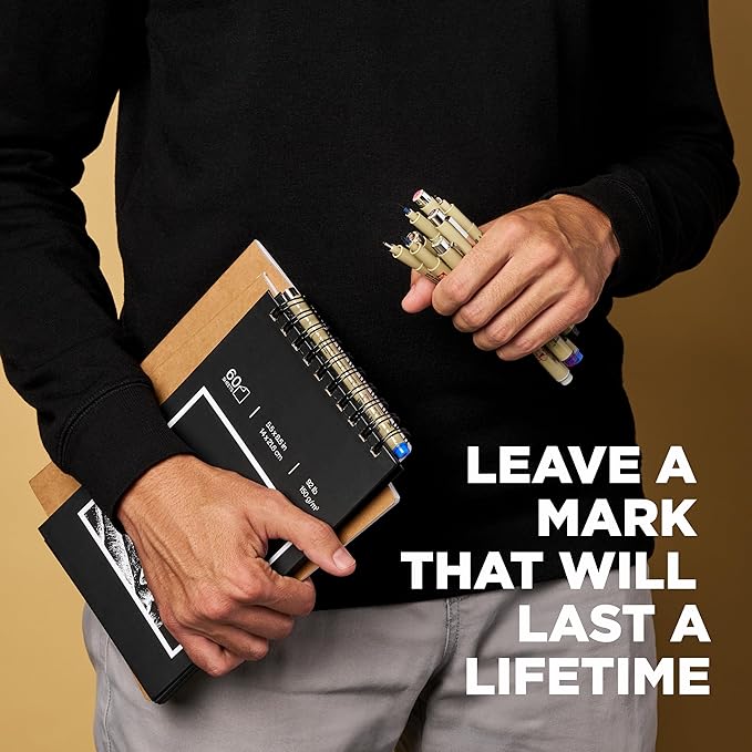 SAKURA Pigma Micron Fineliner Pens - Archival Black & Colored Ink Pens - for Writing, Drawing, or Journaling - Black & Colored Ink - 05 Point Size - 16 Pack