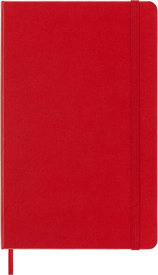 Moleskine Classic Notebook, Hard Cover, Large (5" x 8.25") Ruled/Lined, Scarlet Red, 240 Pages